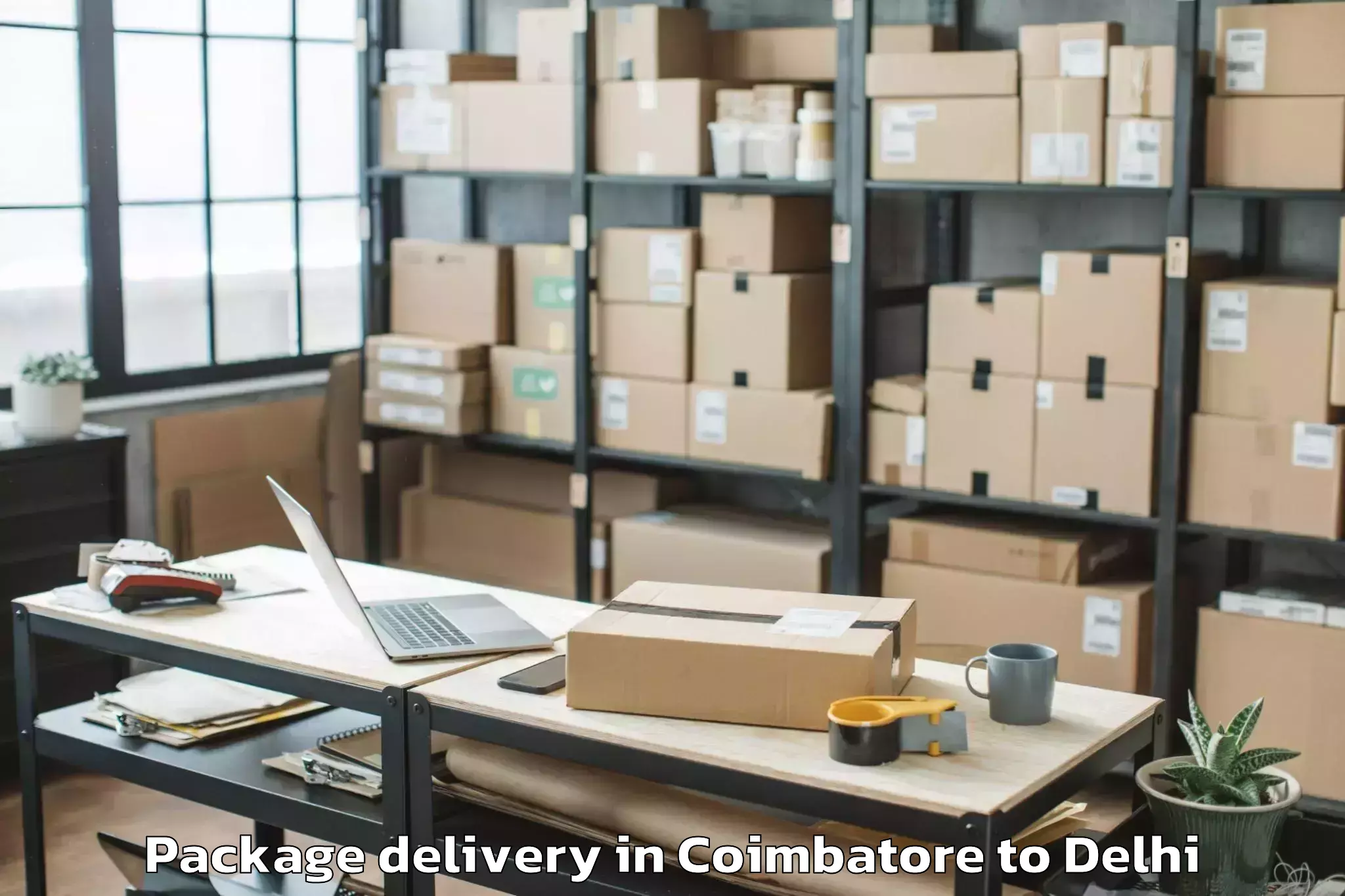 Top Coimbatore to Seema Puri Package Delivery Available